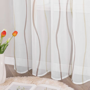Vorhang Kräuselband aus Polyester mit bunten Wellenmustern tranparent 1 stück - Joyswahl
