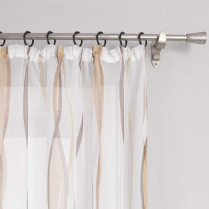 Vorhang Kräuselband aus Polyester mit bunten Wellenmustern tranparent 1 stück - Joyswahl