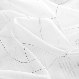Vorhang mit Kräuselband Voile Gardine mit Kreismuster Bestickt Fensterschal Transparent 1 Stück - Joyswahl