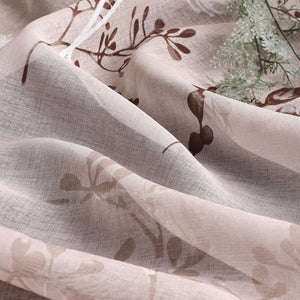Vorhang mit Schlaufen modern Voile Gardine mit botanischen Mustern Vorhänge Transparent Schlafzimmer Wohnzimmer 1 Stück - Joyswahl