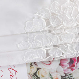 Delien Romantischer Spitzenvorhang mit filigranen Blumendesigns und Stangendurchzug - Joyswahl