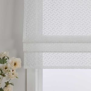 Raffrollo mit V-Schlaufen Voile Raffgardinen Schlaufenrollo mit hohlen Mustern Jacquard Transparent - Joyswahl