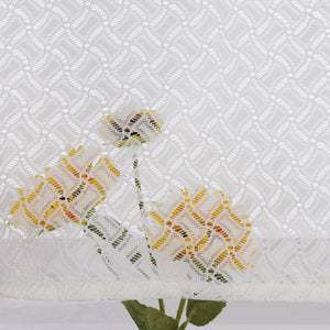 2er Set Scheibengardinen Jacquard Bistrogardine durch Tunnelzug Kurzgardinen Halbtransparent Weiß - Joyswahl
