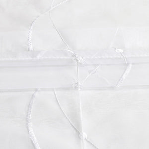 Raffrollo mit Klettband Küche Gardinen Raffgardinen Voile Bändchenrollo mit Wellenperlenmuster Stickerei Transparent 1 Stück - Joyswahl