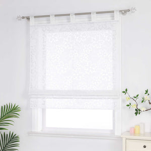 Delien rollos mit schlaufen transparent mit Blumenmuster wohnzimmer gardinen für Fenster innen - Joyswahl