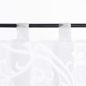 Scheibengardine Voile Bistrogardinen mit Schlaufen Modern Kurzgardine Ausbrenner Küche Kurzgardine Transparent - Joyswahl