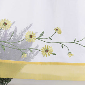 Scheibengardinen Bistrogardine Schlaufen Küche Gardinen Landhausstil Transparent Kurzstores mit kleiner Gänseblümchen-Stickerei - Joyswahl