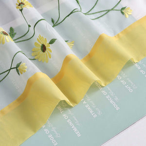 Raffrollo Voile Raffgardinen mit Schlaufen Küche Fenster Vorhänge mit Blumenmuster Stickerei Transparent Weiß 1 Stück - Joyswahl
