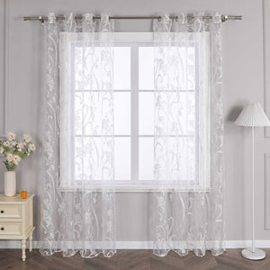 Vorhang mit Blumenmuster transparent Wohnzimmer Schlafzimmer 1 stück - Joyswahl