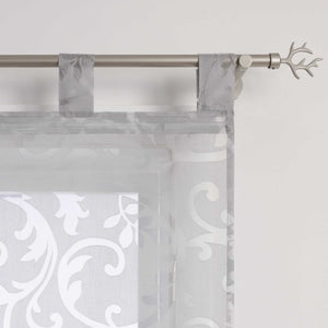 Transparente Schlaufengardine mit Blumenmuster Café Fenstergardine Raffrollos 1 Stück - Joyswahl