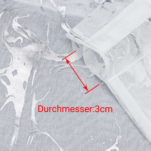 Scheibengardine durch Stangendurchzug doppelschichtige Küchengardinen mit silbernem Marmormuster 2er Set - Joyswahl