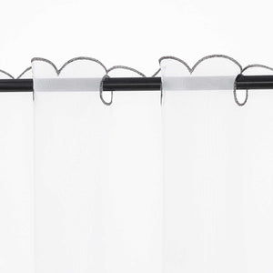 Farbige Stickerei Voile Scheibengardine Transparenter Café Vorhang Kurzstore mit Blüten-Stickerei - Joyswahl