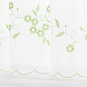 Farbige Stickerei Voile Scheibengardine Transparenter Café Vorhang Kurzstore mit Blüten-Stickerei - Joyswahl