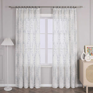 Vorhang mit Kräuselband Voile Gardine Ausbrenner Fensterschal Transparent Schlafzimmer Wohnzimmer 1 Stück - Joyswahl
