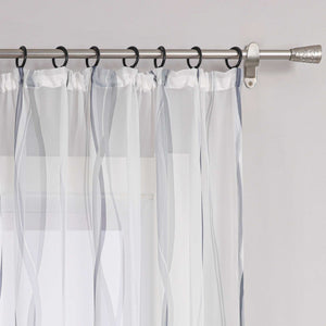 Vorhang Kräuselband aus Polyester mit bunten Wellenmustern tranparent 1 stück - Joyswahl