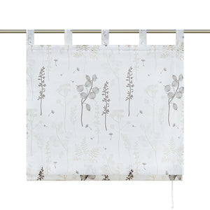 Raffrollo mit Schlaufen Voile Raffgardine Modern Küche Gardinen mit Laternenblume Muster Wohnzimmer Halbtransparent - Joyswahl