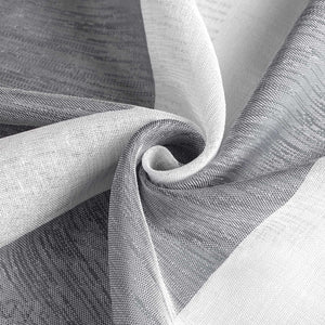 Delien Scheibengardine im Landhausstil mit grauen und weißen Streifen - Joyswahl