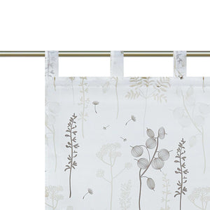 Raffrollo mit Schlaufen Voile Raffgardine Modern Küche Gardinen mit Laternenblume Muster Wohnzimmer Halbtransparent - Joyswahl