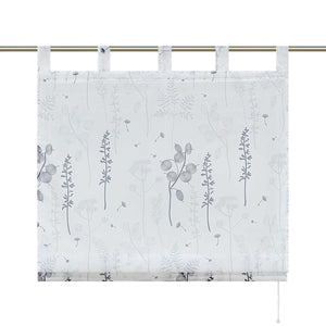 Raffrollo mit Schlaufen Voile Raffgardine Modern Küche Gardinen mit Laternenblume Muster Wohnzimmer Halbtransparent - Joyswahl