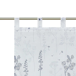 Raffrollo mit Schlaufen Voile Raffgardine Modern Küche Gardinen mit Laternenblume Muster Wohnzimmer Halbtransparent - Joyswahl