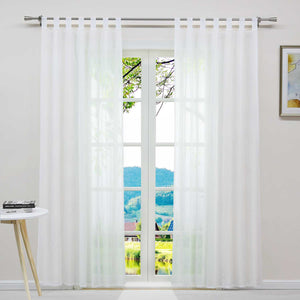 Vorhang 2er Set Voile Gardinen mit vertikalen Streifen Modern Transparent Schlafzimmer Wohnzimmer 2 Stück - Joyswahl