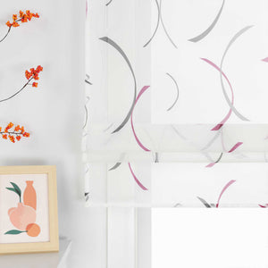 Romischer Roman Vorhang halbtransparent mit bedrucktem Klammer-Design - Joyswahl