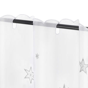 Scheibengardine Transparent Weihnachten mit besticktem Sternmuster - Joyswahl