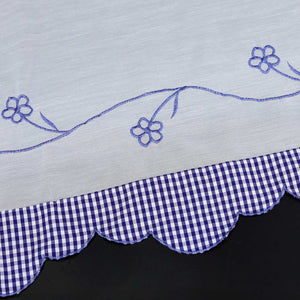 Scheibengardine Bistrogardinen mit Vintage-Karomuster Landhausstil Kurz Küche Gardinen durch Stangendurchzug Stores Weiß 1 Stück - Joyswahl