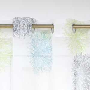 Voile-Vorhang Kräuselbandschal Transparente mit Blumenmuster leichte Schutzfunktion 1 Stück - Joyswahl