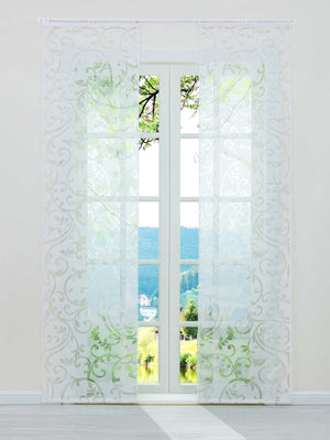 Schiebegardine Flächenvorhänge Klettbandschal mit Blumenmuster transparent modern 2er Set - Joyswahl