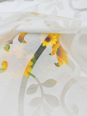 Schiebegardine Flächenvorhänge Klettbandschal mit Blumenmuster transparent modern 2er Set - Joyswahl