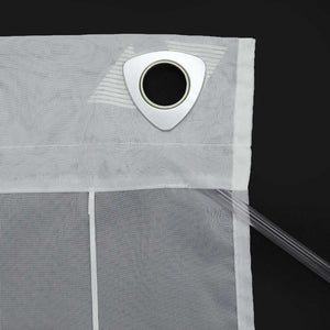 Raffrollo ohne Bohren mit Hakenaufhängung Voile Ösenrollo mit Glanzdruck Fenster Küche Gardinen Transparent Weiß 1 Stück - Joyswahl