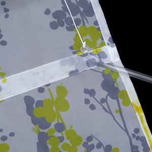 Raffrollo mit Schlaufen Halbtransparent Voile Raffgardine mit Blaubeermuster Modern Küche Gardinen - Joyswahl