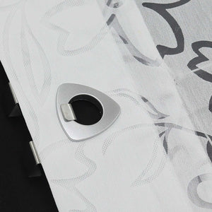 Rollos mit U-Haken transparent Burn-out-Techni Blumenmuster 1 Stück - Joyswahl