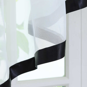 Scheibengardinen Kräuselbandgardine Fensterdeko Kreuzdesign Obere Fensterabdeckung 1 stück - Joyswahl