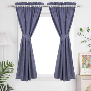 Modern Scheibengardinen im Landhausstil & Vintage mit karomuster 2er Set - Joyswahl