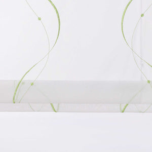 Rollos ohne Bohren Weiß Raffgardine mit Ösen Transparent Gardinen mit U-Haken Ösenrollo Modern Bestickt 1 Stück - Joyswahl