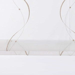 Rollos ohne Bohren Weiß Raffgardine mit Ösen Transparent Gardinen mit U-Haken Ösenrollo Modern Bestickt 1 Stück - Joyswahl