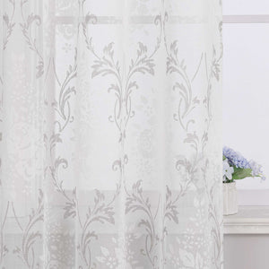 Vorhang mit Kräuselband Voile Gardine Ausbrenner Fensterschal Transparent Schlafzimmer Wohnzimmer 1 Stück - Joyswahl