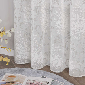 Vorhang mit Kräuselband Voile Gardine Ausbrenner Fensterschal Transparent Schlafzimmer Wohnzimmer 1 Stück - Joyswahl