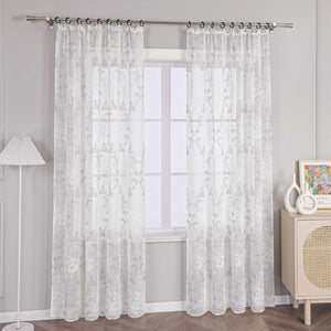 Vorhang mit Kräuselband Voile Gardine Ausbrenner Fensterschal Transparent Schlafzimmer Wohnzimmer 1 Stück - Joyswahl