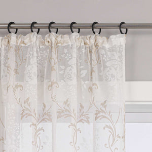 Vorhang mit Kräuselband Voile Gardine Ausbrenner Fensterschal Transparent Schlafzimmer Wohnzimmer 1 Stück - Joyswahl
