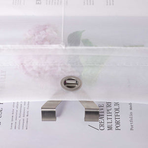 Raffrollo Voile Raffgardinen mit Schlaufen Küche Fenster Vorhänge mit Blumenmuster Stickerei Transparent Weiß 1 Stück - Joyswahl