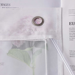 Raffrollo Voile Raffgardinen mit Schlaufen Küche Fenster Vorhänge mit Blumenmuster Stickerei Transparent Weiß 1 Stück - Joyswahl