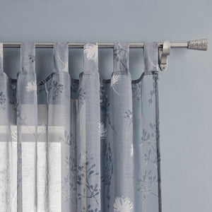 Vorhang mit Schlaufen modern Voile Gardine mit botanischen Mustern Vorhänge Transparent Schlafzimmer Wohnzimmer 1 Stück - Joyswahl