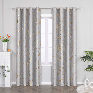 Verdunkelungsvorhang mit Marmor-Optik luxuriöser Fensterschal Wohnzimmer 1 Stück - Joyswahl