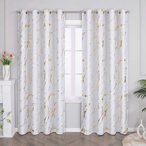 Verdunkelungsvorhang mit Marmor-Optik luxuriöser Fensterschal Wohnzimmer 1 Stück - Joyswahl
