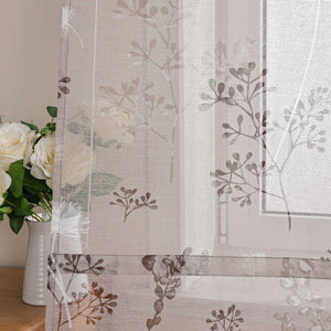 Raffrollo mit Schlaufen Voile Gardinen Landhaus Küche Raffgardinen Schlaufenrollo Transparent - Joyswahl