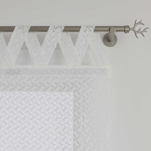 Raffrollo mit V-Schlaufen Voile Raffgardinen Schlaufenrollo mit hohlen Mustern Jacquard Transparent - Joyswahl