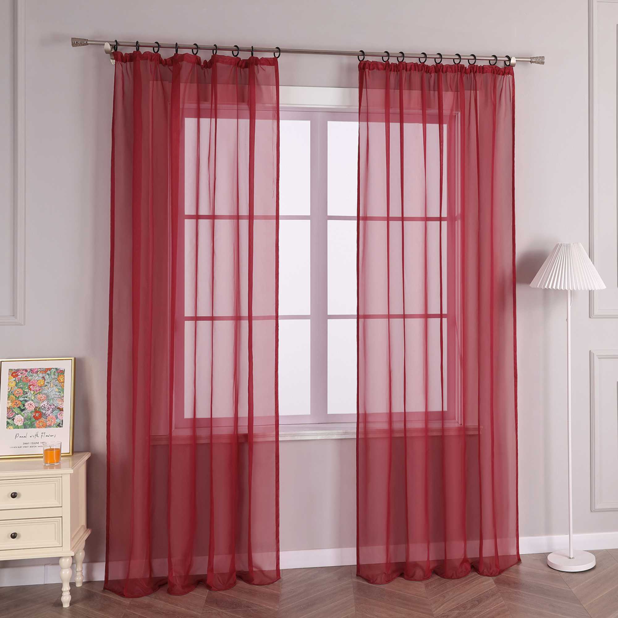 Vorhang aus Polyester unifarbe transparent leichte Schutzfunktion Klassische Vorhänge 1 stück - Joyswahl